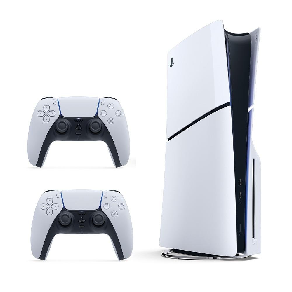Console Sony PlayStation 5 Slim, Branco com 2 Controles Sony DualSense PS5 Sem Fio, Branco e 2 Jogos