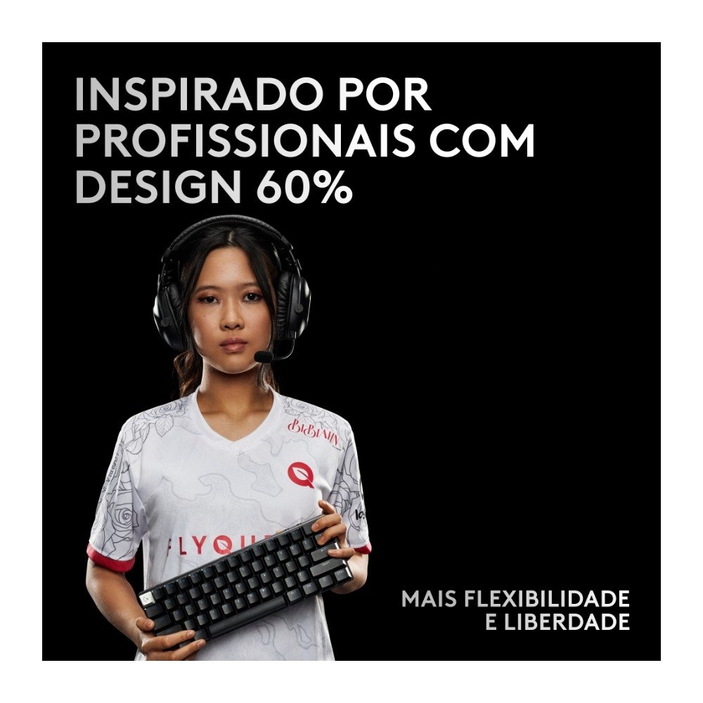 Teclado Sem Fio Mecânico Gamer Logitech G PRO X 60 Lightspeed, RGB, Bluetooth, Compatível com Windows, Preto - 920-011902 Teclado Sem Fio Mecânico Gamer Logitech G PRO X 60 Lightspeed, RGB, Bluetooth, Compatível com Windows, Preto - 920-011902