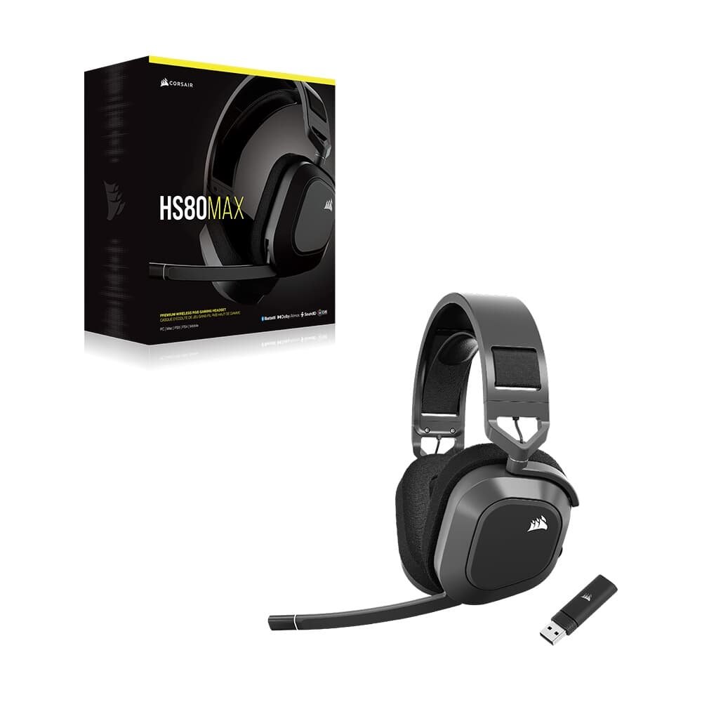 CORSAIR HS80 MAX ゲーミングヘッドセット Headset Gamer Sem Fio Corsair HS80 MAX | KaBuM!