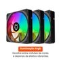 Kit com 3 Ventoinhas Husky Arctic Breeze, 120mm, Iluminação ARGB, Preto - HKCF300PT