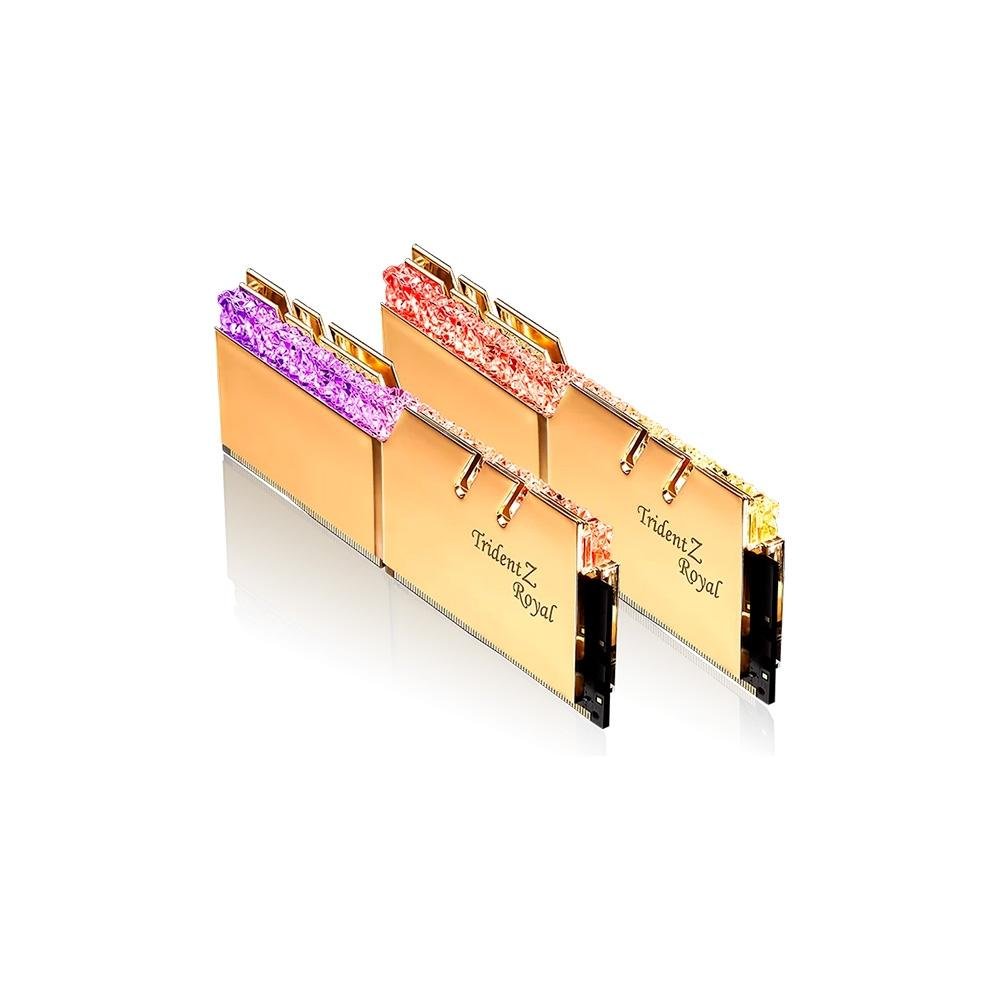Memória RAM G.Skill Trident Z Royal Gold RGB 16GB (2x8GB), DDR4, 4000MHz, CL18, Intel XMP, Dourado - F4-4000C18D-16GTRG Memória RAM G.Skill Trident Z Royal Gold RGB 16GB (2x8GB), DDR4, 4000MHz, CL18, Intel XMP, Dourado - F4-4000C18D-16GTRG