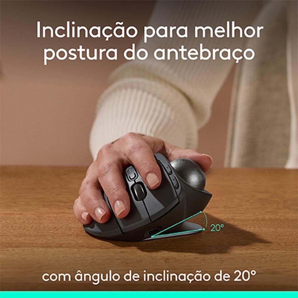 MX ERGO S Bluetooth Logibolt 無線 Mouse sem Fio Logitech MX Ergo S | KaBuM!