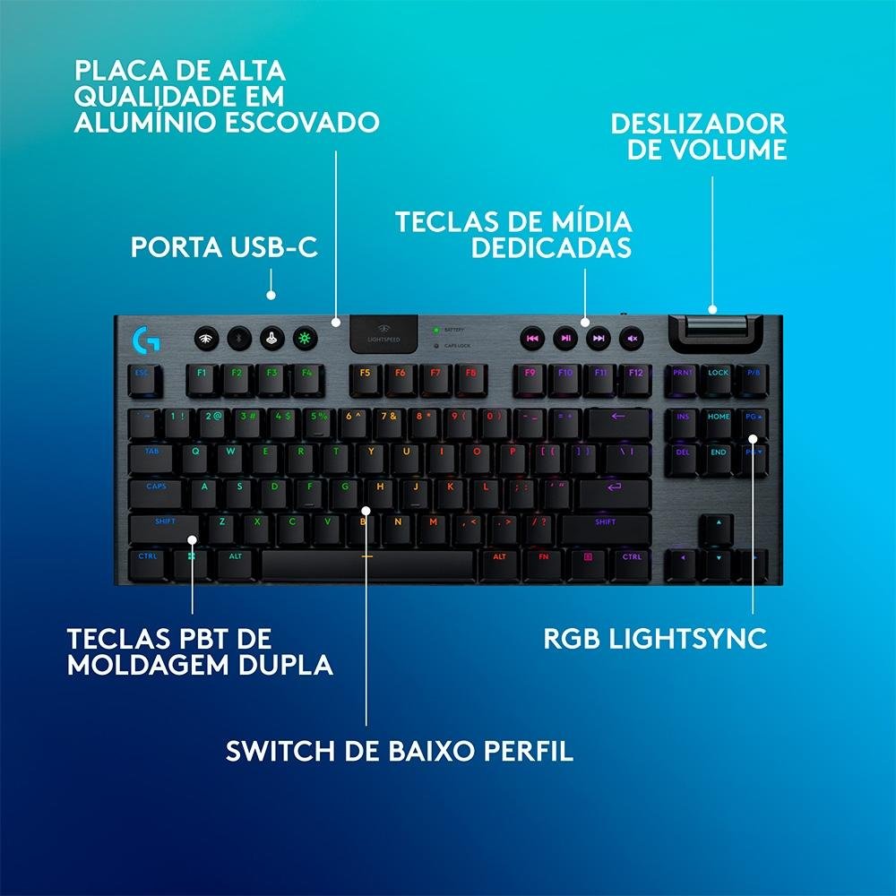 Teclado Mecânico Gamer Logitech G915 TKL | KaBuM!