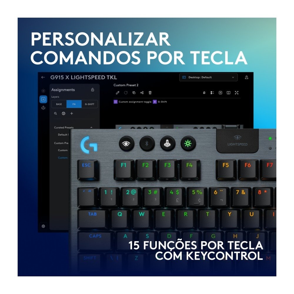 Teclado Logitech G915 X Lightspeed TKL | KaBuM!