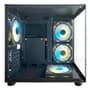 Gabinete Gamer HAYOM, Mini Tower, M-ATX, Lateral e Frontal em vidro, 4x FANs, Preto - GB1796