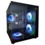 Gabinete Gamer HAYOM, Mini Tower, M-ATX, Lateral e Frontal em vidro, 4x FANs, Preto - GB1796