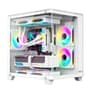 Gabinete Gamer Hyrax HGB750, Mini Tower, M-ATX, Frontal Curvo e Lateral em Vidro Temperado, Sem FANs, Branco - HGB750W