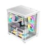 Gabinete Gamer Hyrax HGB750, Mini Tower, M-ATX, Frontal Curvo e Lateral em Vidro Temperado, Sem FANs, Branco - HGB750W
