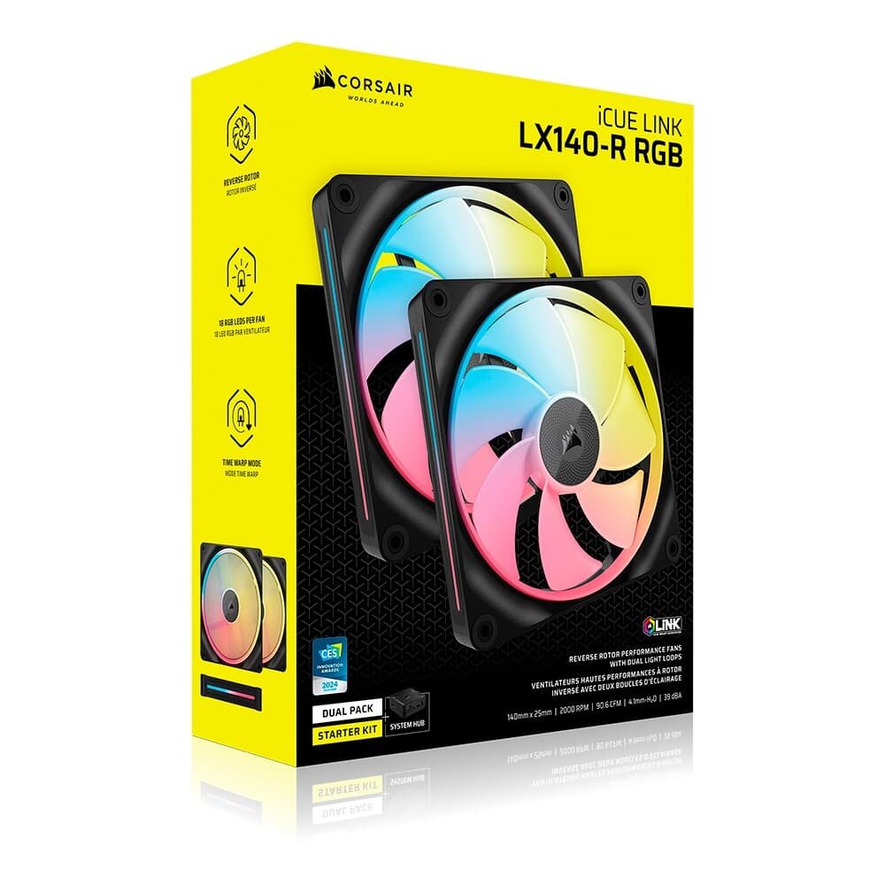 Ventoinhas CORSAIR iCUE LINK LX140-R RGB | KaBuM!