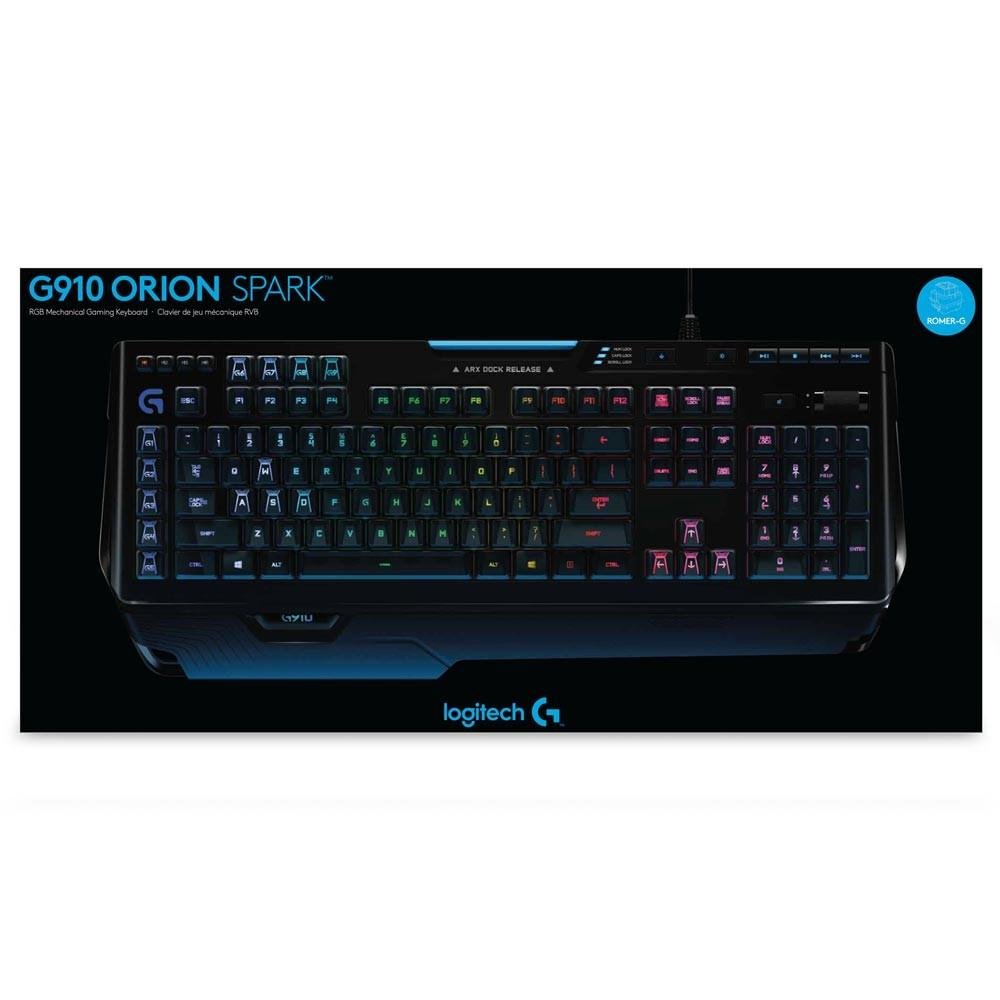 Teclado Mecânico Gamer Logitech G910 Orion Spark, RGB, Switch Romer-G, US - 920-006385 Teclado Mecânico Gamer Logitech G910 Orion Spark, RGB, Switch Romer-G, US - 920-006385