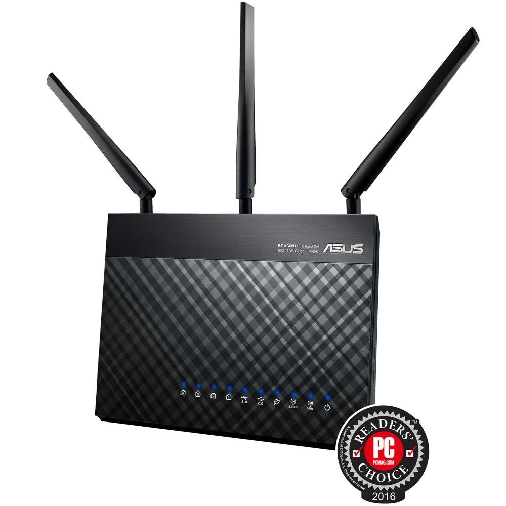 Roteador Gamer Wireless ASUS RT-AC68U, AC1900Mbps, Dual band, AiMesh, 3 Antenas, USB 3.0, DualCore, Rede Gigabit, AiRadar, Preto Roteador Gamer Wireless ASUS RT-AC68U, AC1900Mbps, Dual band, AiMesh, 3 Antenas, USB 3.0, DualCore, Rede Gigabit, AiRadar, Preto