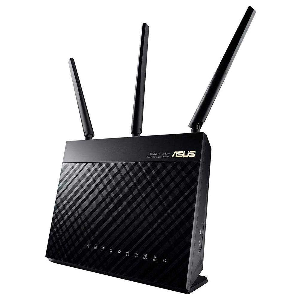 Roteador Gamer Wireless ASUS RT-AC68U, AC1900Mbps, Dual band, AiMesh, 3 Antenas, USB 3.0, DualCore, Rede Gigabit, AiRadar, Preto Roteador Gamer Wireless ASUS RT-AC68U, AC1900Mbps, Dual band, AiMesh, 3 Antenas, USB 3.0, DualCore, Rede Gigabit, AiRadar, Preto