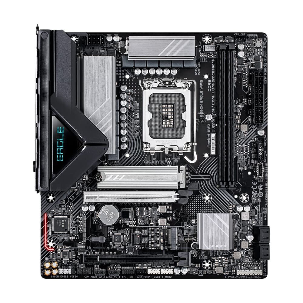Placa Mãe Gigabyte B860M EAGLE WIFI6, Intel, Micro ATX, DDR5, RGB, Wi-Fi 6, Bluetooth, Preto - B86MEGW-00
