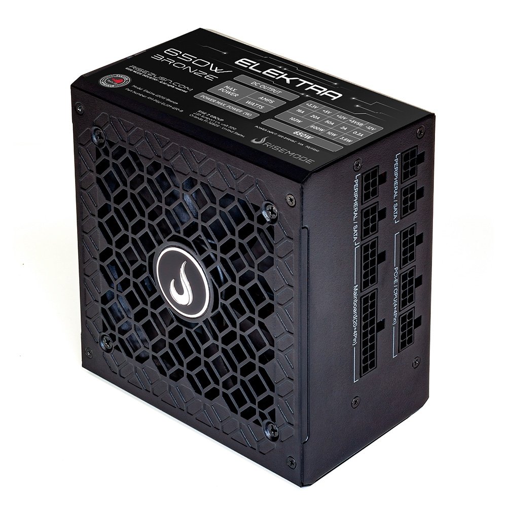 Fonte Gamer Rise Mode Elektra, 650W, Bronze, Full Modular, PFC Ativo, Preto - RM-PSU-ELKM-650-B