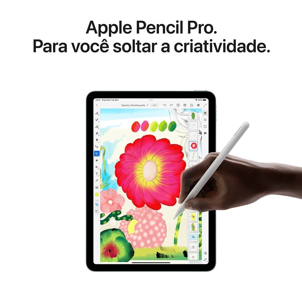iPad Air Apple 13" 512 GB, Chip M3, Wi-Fi, Câmera Traseira 12MP, Cinza-espacial - MCNT4BZ/A