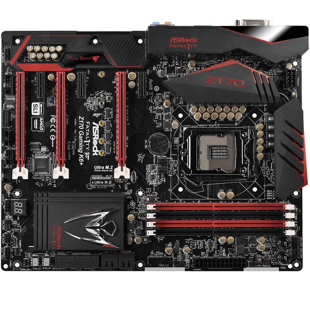 Placa-Mãe ASRock p/ Intel LGA 1151 ATX Fatal1ty Z170 Gaming K6+,  Ultra M.2, DVI-D, HDMI, USB 3.1 Box