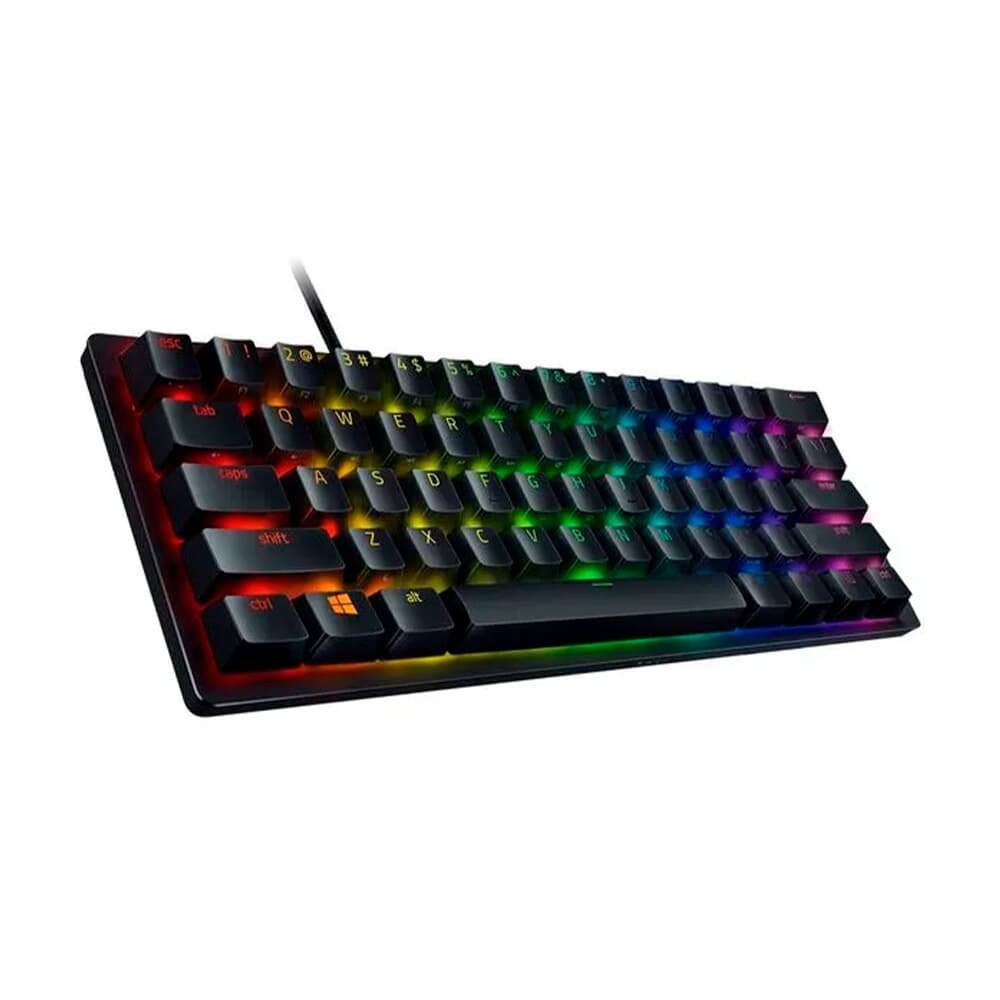 Teclado Gamer Razer Huntsman Mini, 60%, Chroma RGB, Swich Roxo, USB-C, Preto - RZ0303390500 Teclado Gamer Razer Huntsman Mini, 60%, Chroma RGB, Swich Roxo, USB-C, Preto - RZ0303390500