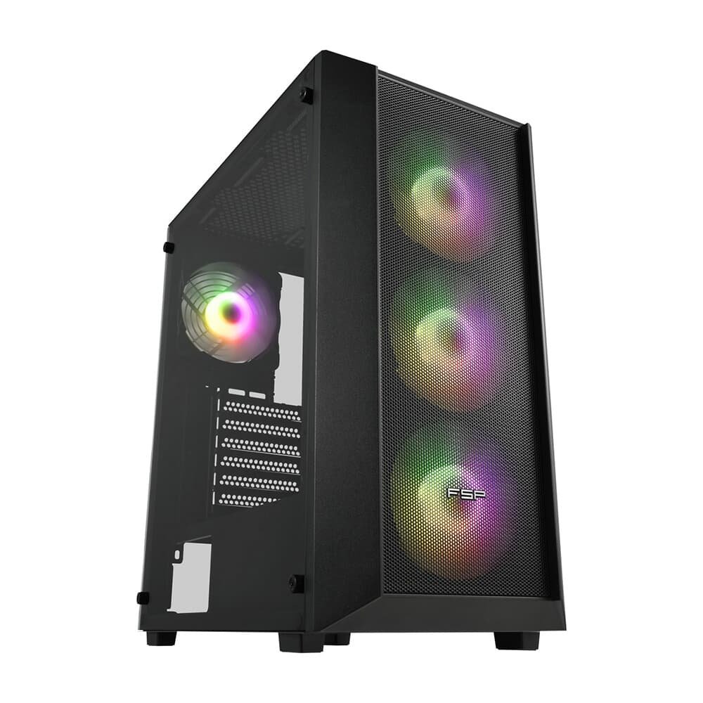Gabinete Gamer FSP CMT218, Mid Tower, ATX, Lateral em Vidro Temperado, Preto - CMT218B Gabinete Gamer FSP CMT218, Mid Tower, ATX, Lateral em Vidro Temperado, Preto - CMT218B