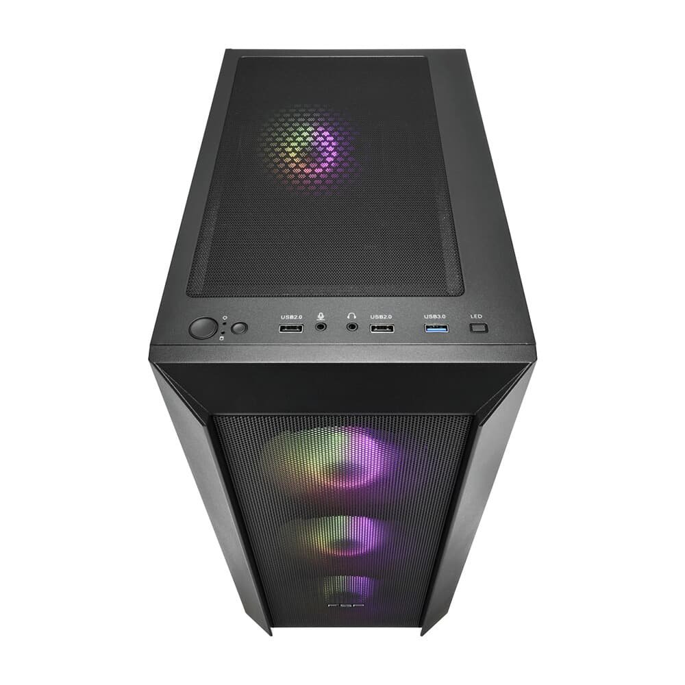 Gabinete Gamer FSP CMT218, Mid Tower, ATX, Lateral em Vidro Temperado, Preto - CMT218B Gabinete Gamer FSP CMT218, Mid Tower, ATX, Lateral em Vidro Temperado, Preto - CMT218B