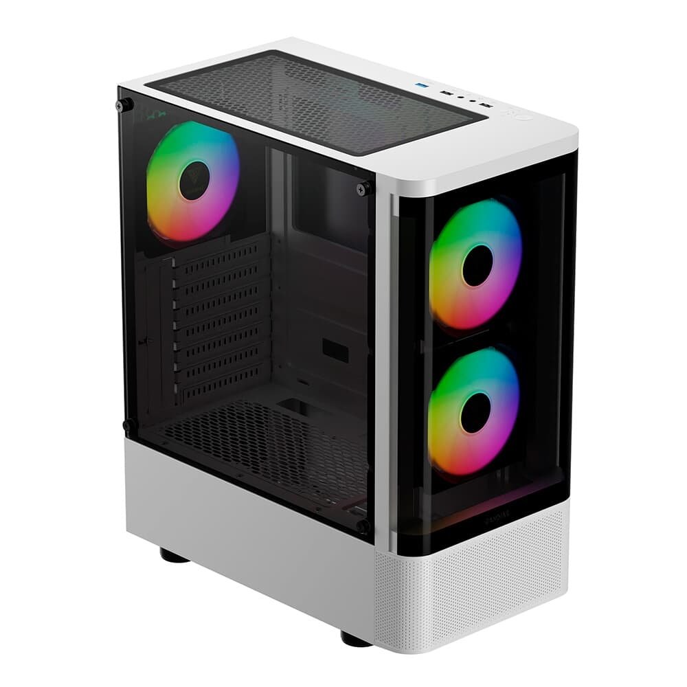 Gabinete Gamer Gamdias Talos E3 CG WH, Mid Tower, ARGB, ATX, Lateral em Vidro Temperado, Branco - TALOS E3 CG WH Gabinete Gamer Gamdias Talos E3 CG WH, Mid Tower, ARGB, ATX, Lateral em Vidro Temperado, Branco - TALOS E3 CG WH