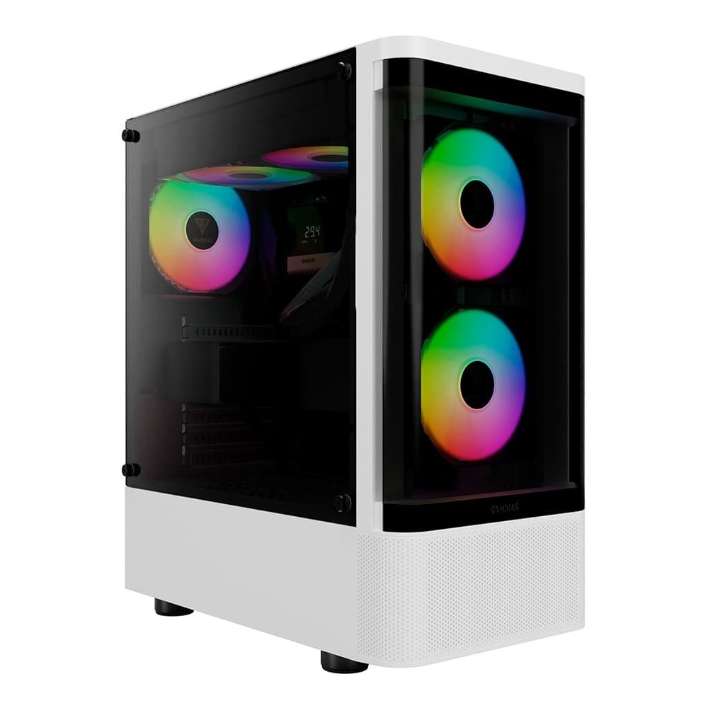 Gabinete Gamer Gamdias Talos E3 CG WH, Mid Tower, ARGB, ATX, Lateral em Vidro Temperado, Branco - TALOS E3 CG WH Gabinete Gamer Gamdias Talos E3 CG WH, Mid Tower, ARGB, ATX, Lateral em Vidro Temperado, Branco - TALOS E3 CG WH