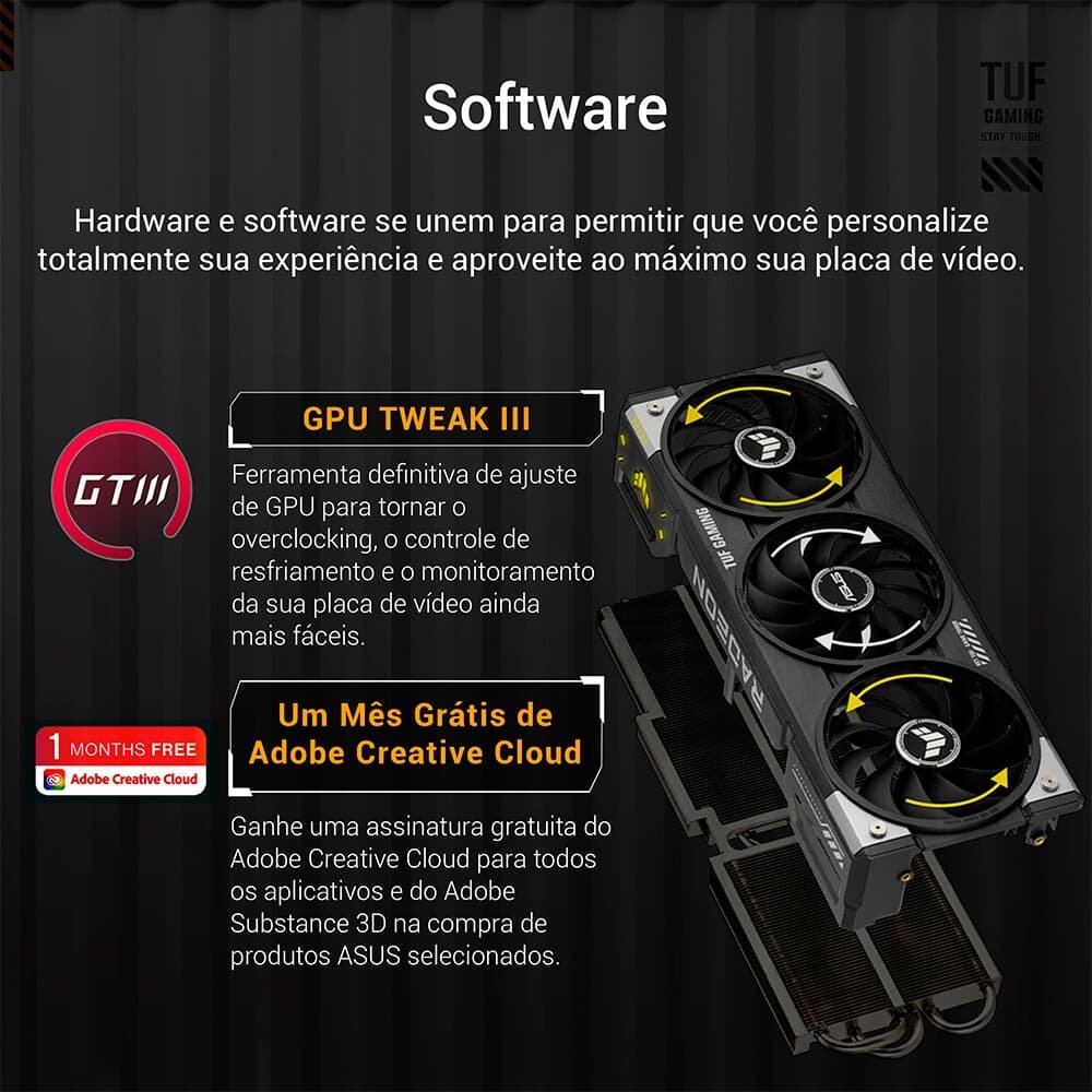Placa de Vídeo TUF-RX9060XT-O16G-GAMING | KaBuM!