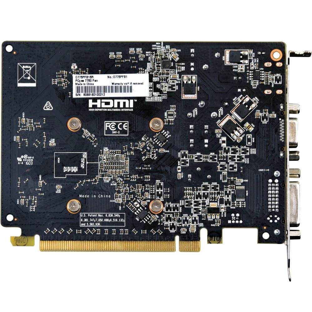 Placa de Vídeo VGA AMD PcYes RADEON HD 7750 2GB GDDR5 128Bits O775PFB25R