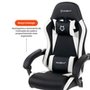 Cadeira Gamer Husky Storm 100, Até 120kg, Almofadas, Reclinável 135º,  PU, Preta E Branca - HCG100PTBR