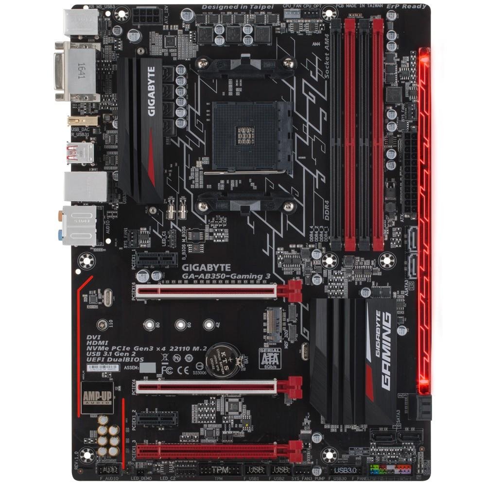 Placa-Mãe GIGABYTE p/ AMD AM4 ATX GA-AB350-GAMING 3 DDR4 Placa-Mãe GIGABYTE p/ AMD AM4 ATX GA-AB350-GAMING 3 DDR4