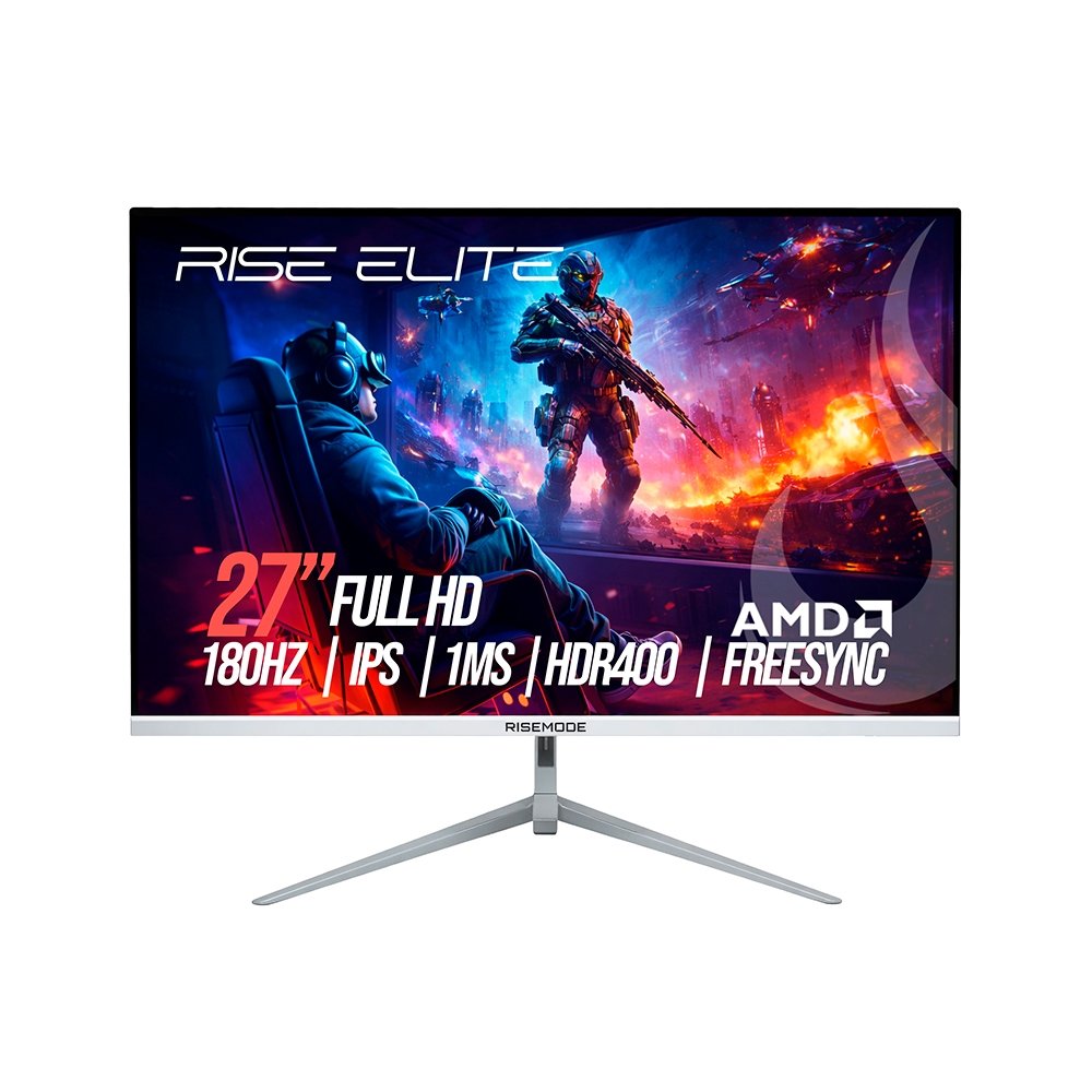 Monitor Gamer Rise Mode Prime 27", FHD, 180Hz, 1ms, IPS, FreeSync, HDR 400, HDMI e DisplayPort, sRGB 110%, Branco - RM-MOG-27F180FH-W Monitor Gamer Rise Mode Prime 27", FHD, 180Hz, 1ms, IPS, FreeSync, HDR 400, HDMI e DisplayPort, sRGB 110%, Branco - RM-MOG-27F180FH-W