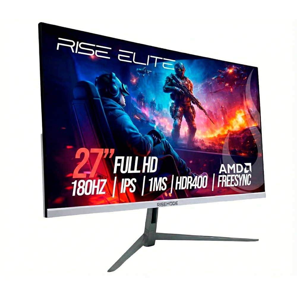 Monitor Gamer Rise Mode Prime 27", FHD, 180Hz, 1ms, IPS, FreeSync, HDR 400, HDMI e DisplayPort, sRGB 110%, Branco - RM-MOG-27F180FH-W Monitor Gamer Rise Mode Prime 27", FHD, 180Hz, 1ms, IPS, FreeSync, HDR 400, HDMI e DisplayPort, sRGB 110%, Branco - RM-MOG-27F180FH-W