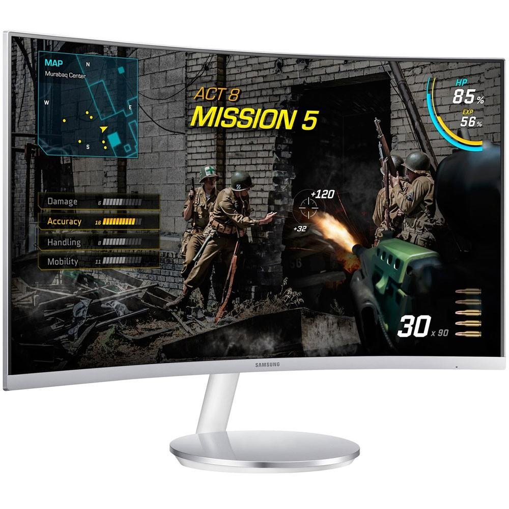Monitor Samsung LED 27´ Widescreen Curvo, Branco | KaBuM!