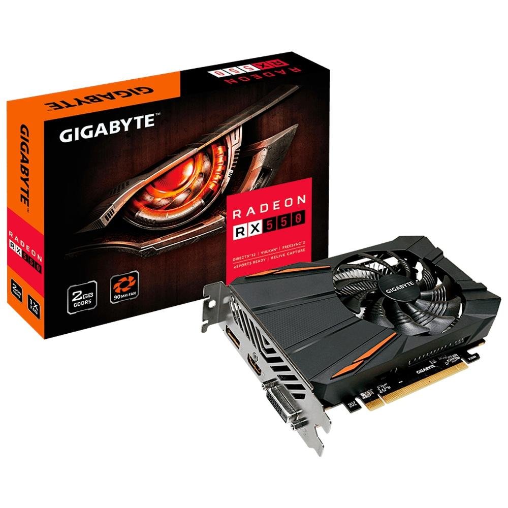Placa de Vídeo Gigabyte AMD Radeon RX 550 2G, GDDR5 - GV-RX550D5-2GD Placa de Vídeo Gigabyte AMD Radeon RX 550 2G, GDDR5 - GV-RX550D5-2GD