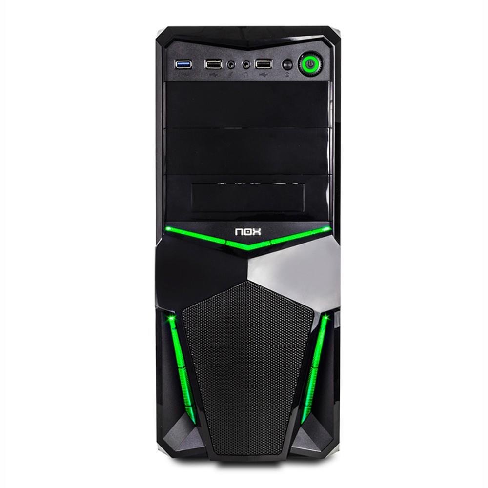Gabinete NOX PAX Midtower, LED Verde, 1 FAN Incluso - NXPAXG | KaBuM!