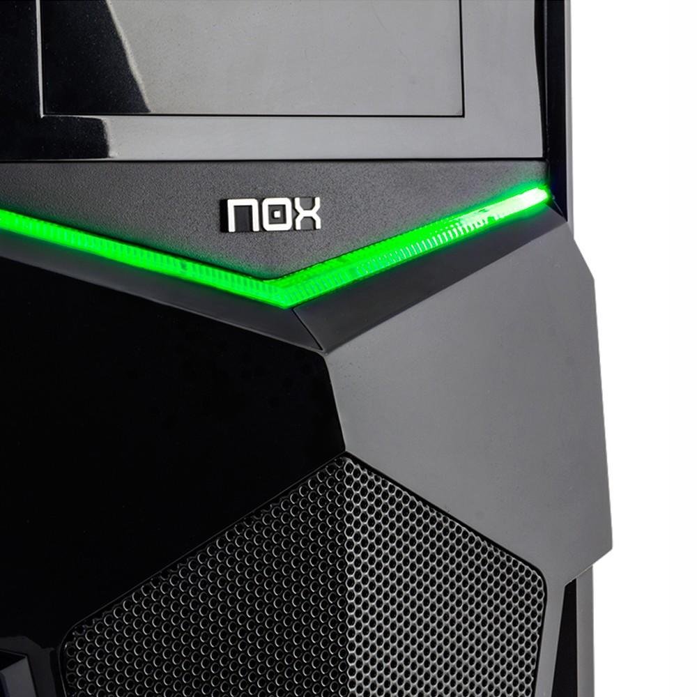 Gabinete NOX PAX Midtower, LED Verde, 1 FAN Incluso - NXPAXG