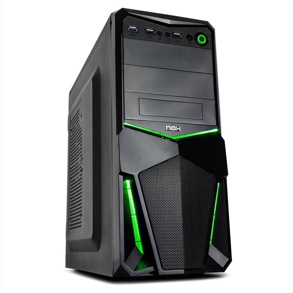 Gabinete NOX PAX Midtower, LED Verde, 1 FAN Incluso - NXPAXG | KaBuM!