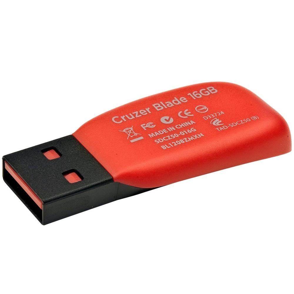 Pen Drive 16GB SanDisk Cruzer Blade, USB 2.0, Preto - SDCZ50-016G-B35 Pen Drive 16GB SanDisk Cruzer Blade, USB 2.0, Preto - SDCZ50-016G-B35