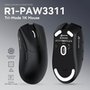 Mouse Gamer sem Fio Attack Shark R1 Ultraleve e design Ergonômico, Tri-Mode, 18.000 DPI, Sensor Óptico PAW3311, 6 Botões - Preto