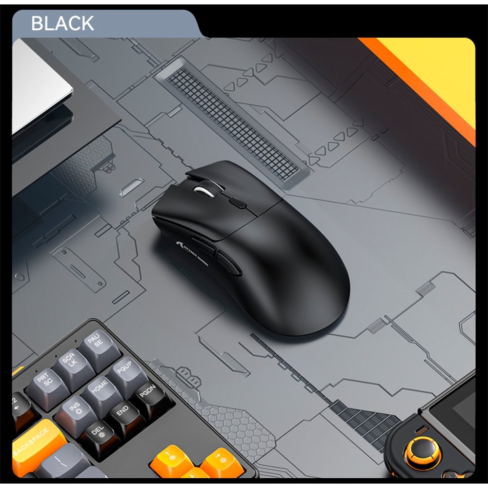 Mouse Gamer sem Fio Attack Shark R1 Ultraleve e design Ergonômico, Tri-Mode, 18.000 DPI, Sensor Óptico PAW3311, 6 Botões - Preto