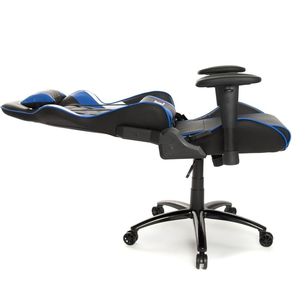 Cadeira Gamer DT3sports Elise, Até 150kg, com Almofadas, Reclinável, Preto e Azul - 10634-4