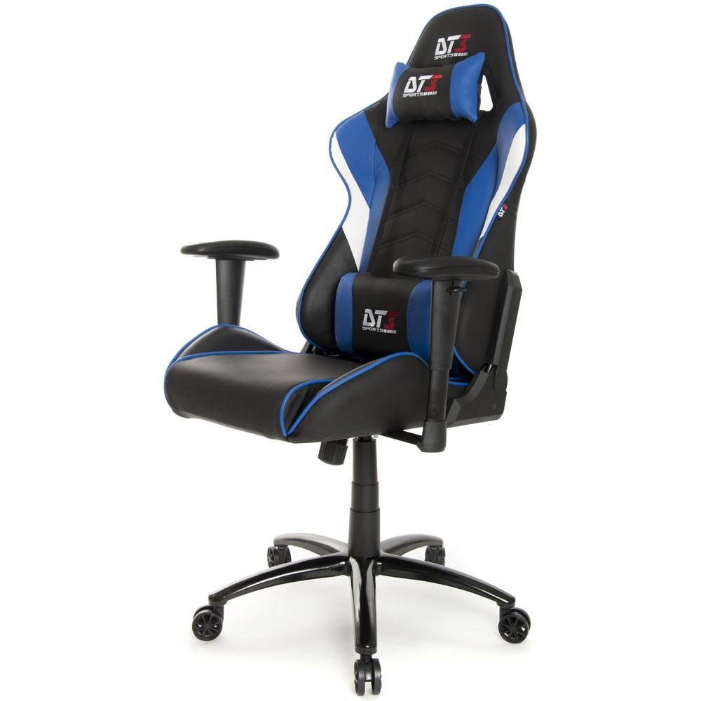 Cadeira Gamer DT3sports Elise, Até 150kg, com Almofadas, Reclinável, Preto e Azul - 10634-4