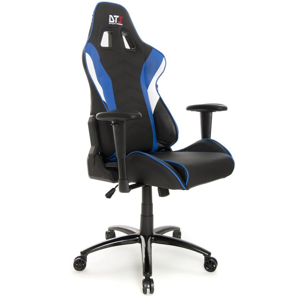Cadeira Gamer DT3sports Elise, Até 150kg, com Almofadas, Reclinável, Preto e Azul - 10634-4