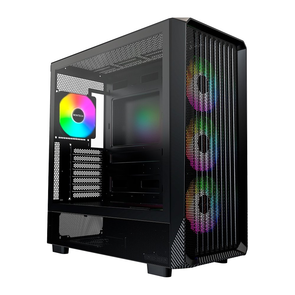 Gabinete Gamer Montech X5, Mid-Tower, Vidro Temperado, Com 4X Fans, Preto - X5BK Gabinete Gamer Montech X5, Mid-Tower, Vidro Temperado, Com 4X Fans, Preto - X5BK