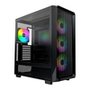 Gabinete Gamer Montech X5, Mid-Tower, Vidro Temperado, Com 4X Fans, Preto - X5BK