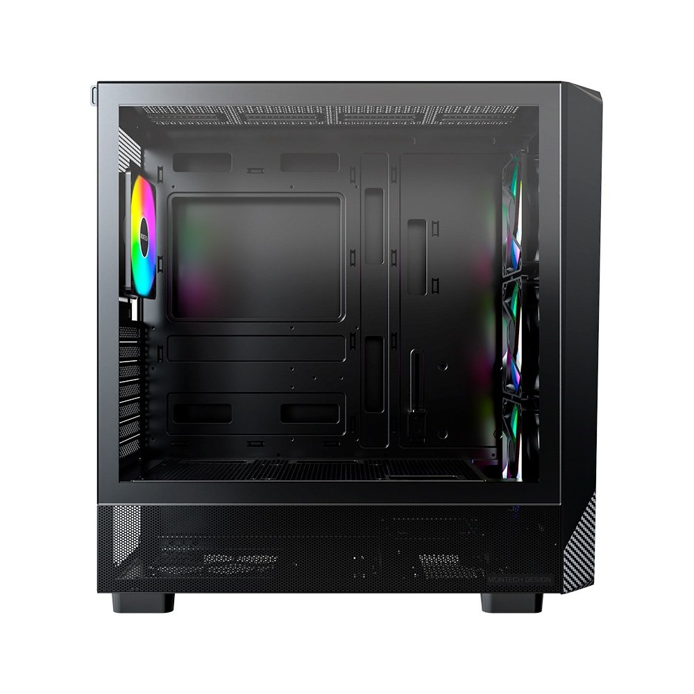 Gabinete Gamer Montech X5, Mid-Tower, Vidro Temperado, Com 4X Fans, Preto - X5BK Gabinete Gamer Montech X5, Mid-Tower, Vidro Temperado, Com 4X Fans, Preto - X5BK