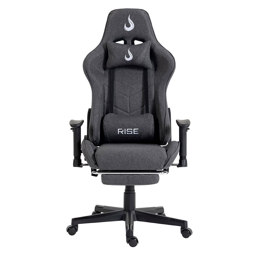 Cadeira Gamer Rise Mode X04, Ângulo Ajustável, Apoio Para os Pés Retrátil, Cinza, Tecido - RM-CG-X04-GR-FBC - view 3