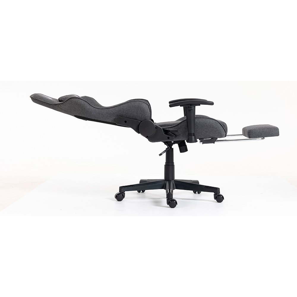Cadeira Gamer Rise Mode X04, Ângulo Ajustável, Apoio Para os Pés Retrátil, Cinza, Tecido - RM-CG-X04-GR-FBC - view 6