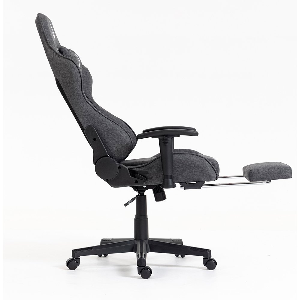 Cadeira Gamer Rise Mode X04, Ângulo Ajustável, Apoio Para os Pés Retrátil, Cinza, Tecido - RM-CG-X04-GR-FBC - view 11