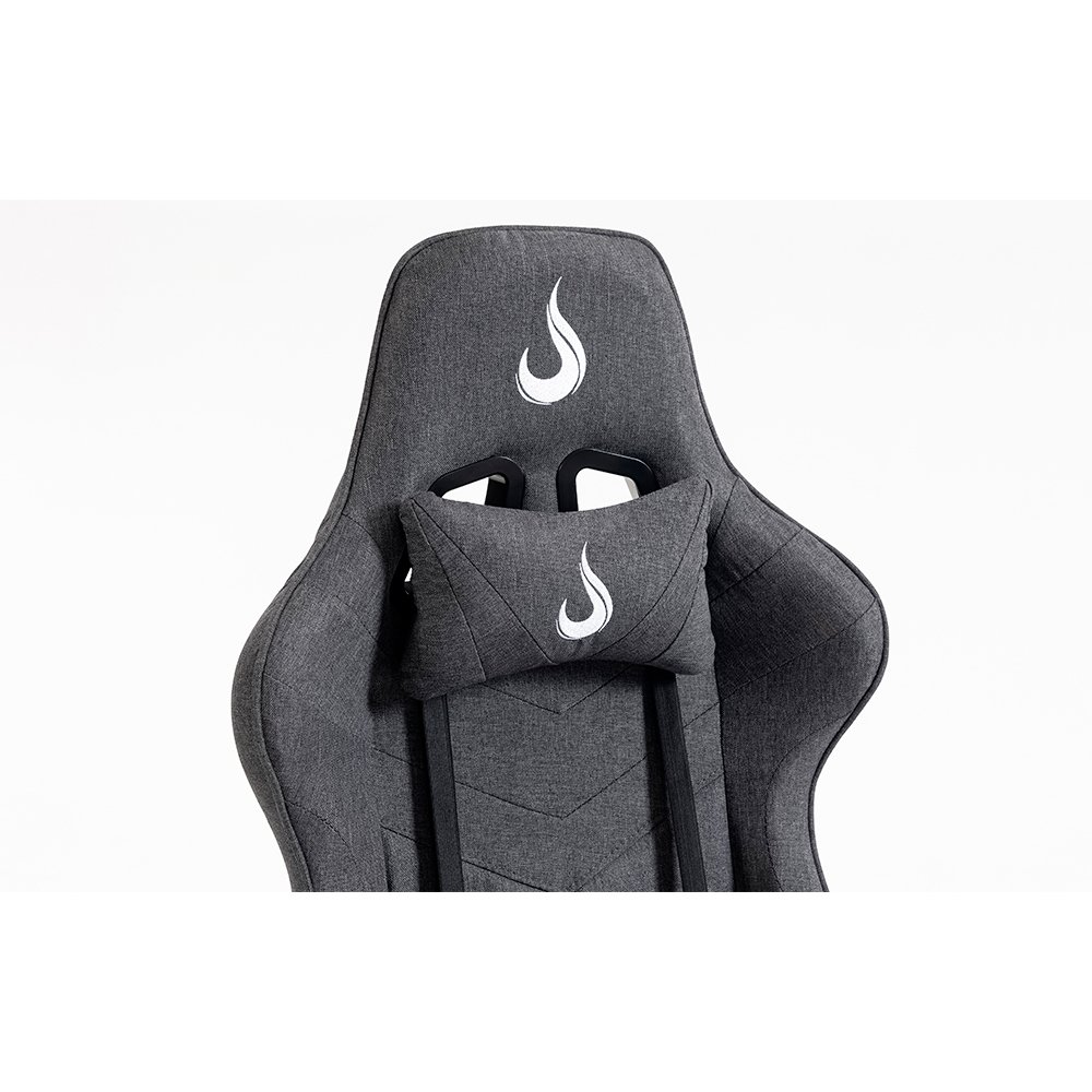Cadeira Gamer Rise Mode X04, Ângulo Ajustável, Apoio Para os Pés Retrátil, Cinza, Tecido - RM-CG-X04-GR-FBC - view 12