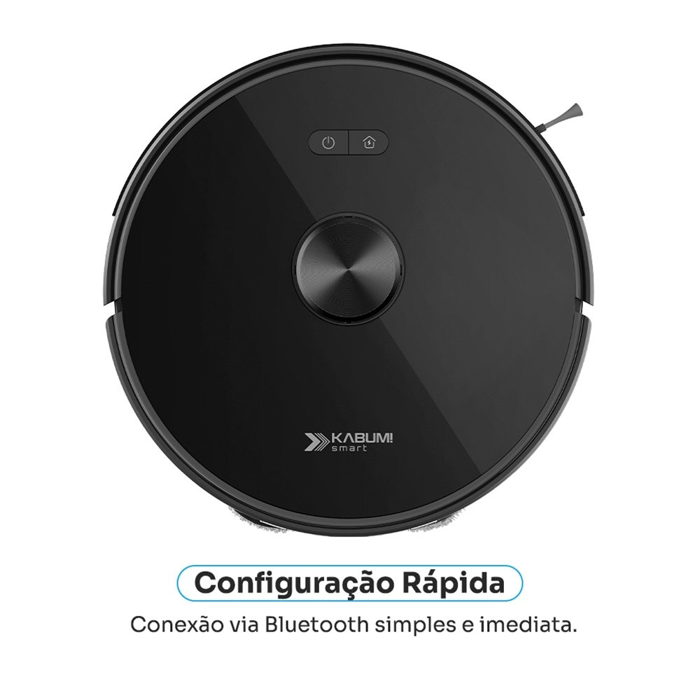 Robô Aspirador de Pó e Passa Pano KABUM! smart K1100, Mapeamento, MOP Rotativo, Autolimpante, até 10000PA, APP, 127V, Preto - KSAR110010PT Robô Aspirador de Pó e Passa Pano KABUM! smart K1100, Mapeamento, MOP Rotativo, Autolimpante, até 10000PA, APP, 127V, Preto - KSAR110010PT